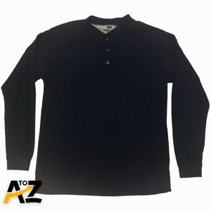 Alpine Lakes Mens Long Sleeves Shirt Size Medium Dark Blue Crewneck 3 Button